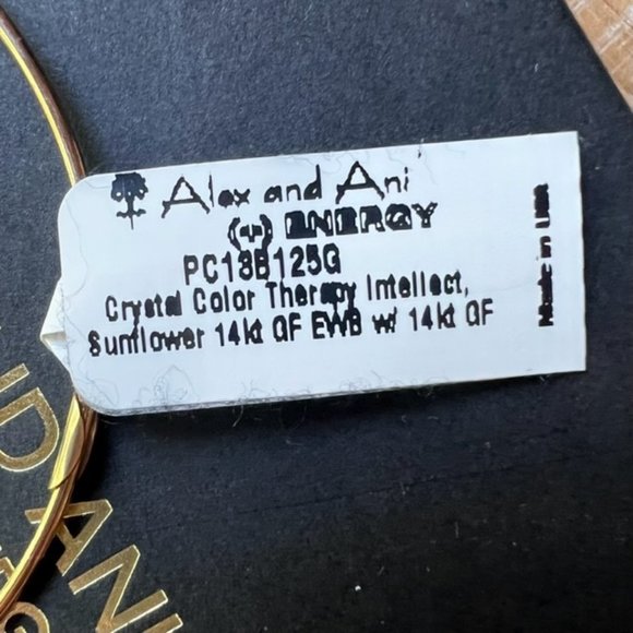 Alex And Ani (+) Energy 14kt Gold Bracelet With Topaz Crystal Color Therapy NEW - Picture 3 of 8